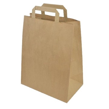 TORBA PAPIEROWA BRĄZ Z UCHEM 26/14/32 (10) RED PLAST