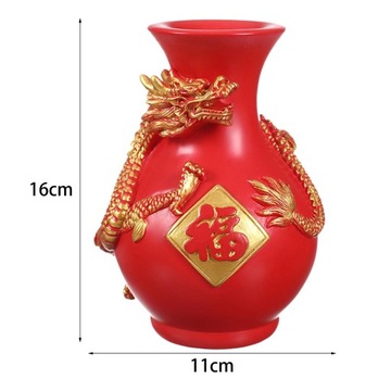 Ваза из смолы Ваза из смолы с цветочным узором Цветочный горшок для полки на крыльце Красный