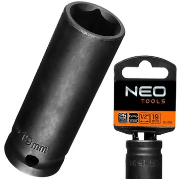 НАСАДКА NEO IMPACT ДЛИНОЙ 1/2 ДЮЙМА, ТОЛЩИНОЙ 19 ММ L78 ММ CR-MO 12-319