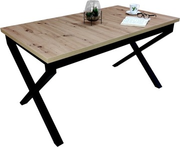 Duży stół rozkładany loft 80x140/180 metalowe nogi