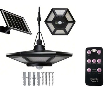 ŻYRANDOL LAMPA SOLARNA LED OSOBNY PANEL