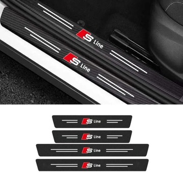 AUDI SLINE NAKŁADKI FOLIA NAKLEJKI OCHRONNE OSŁONA NA PROGI KOMPLET 4szt