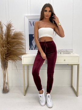 WE571 гл. ЖЕНСКИЕ ОДНОТОННЫЕ ВЕЛУРОВЫЕ БРЮКИ L/XL