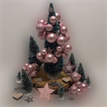 Стеклянные шары смешанных размеров, РОЗОВЫЕ 2 СМ/2,5 СМ/3 СМ