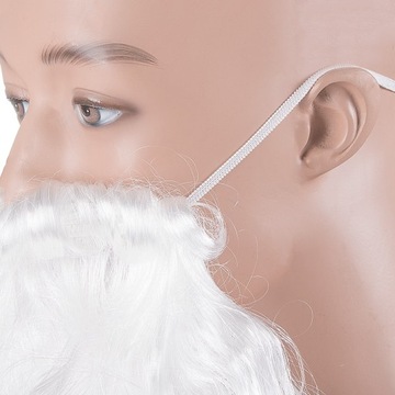 ГУСТАЯ БЕЛАЯ БОРОДА САНТЫ, ДЛИННАЯ 50 СМ.