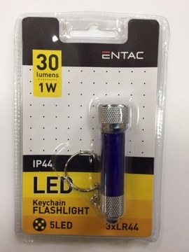 Kieszonkowa Mini Latarka Brelok 5 LED Niebieski