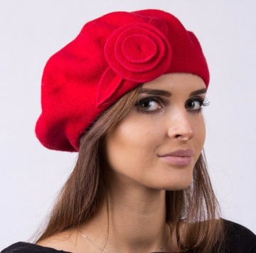 CZAPKA BERET DAMSKI PREZENT dla NIEJ EXTRA PREZENTY PREMIUM OKAZJĄ