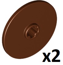 LEGO 2958 Technic Disk 3x3 Brązowy Reddish Brown 2 szt. NOWY