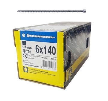 Wkręt ciesielski CPW 6x140 pełny gwint łeb Walcowy