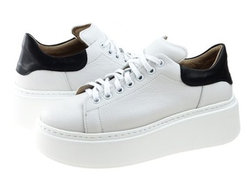 Lemar platformy sneakersy 10150 białe, skóra 37