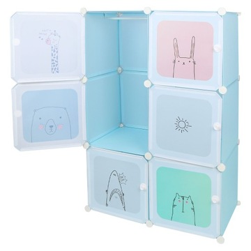 SZAFA DZIECIĘCA PLASTIKOWA 6 CUBES SZAFA DO PRZECHOWYWANIA 74X37X110CM
