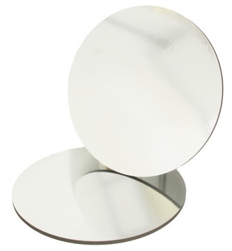 PODKŁAD POD TORT SREBRNY OKRĄGŁY SZTYWNY GRUBY 26 CM