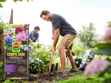 ПОЧВЕННЫЙ СУБСТРАТ ДЛЯ РОДОДЕНДРОНОВ, АЗАЛИИ, КИСЛОЛЮБНЫХ ГИДРЕНСОВ, 20Л КОМПО