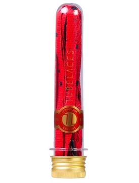 sznurowadła TUBELACES - GOLD FLAT SPLATTER II RED/BLACK (130 cm)