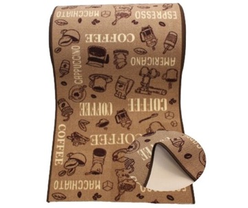 Chodnik do kuchni antypoślizgowy COFFEE żel 80 cm podgumowany