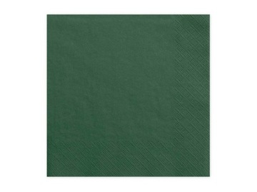 SERWETKI 33x33cm ZIELONE PAPIEROWE TRÓJWARSTWOWE