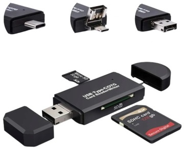Czytnik Kart 5w1 USB-C USB MicroUSB TF MicroSD SD