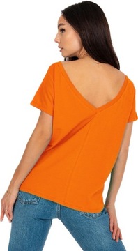 BLUZKA GŁADKA piękna koszulka T-SHIRT F46 orange M