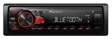 PIONEER MVH-230BT RADIO 1-DIN BT USB FLAC MP3 czerwony kolor AUX