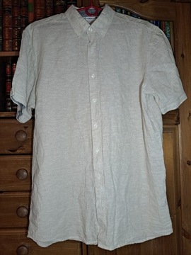 Śliczna męska koszula lniano-bawełniana LIVERGY r 39-40