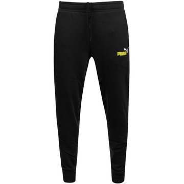 PUMA SPODNIE DRESOWE MĘSKIE BAWEŁNIANE ESS+ 2 COL LOGO PANTS CZARNE r.XXL