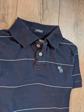 Abercrombie&Fitch Polo paski unikat logo L XL