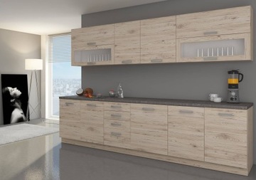 Zestaw mebli kuchennych 260 cm BORNO bordeaux