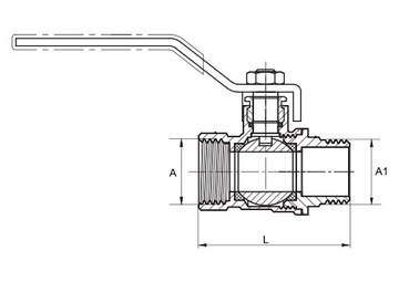 ШАРОВОЙ КРАН 1 ДЮЙМ DN25 WZ, ДРОССЕЛЬ, РУЧКА