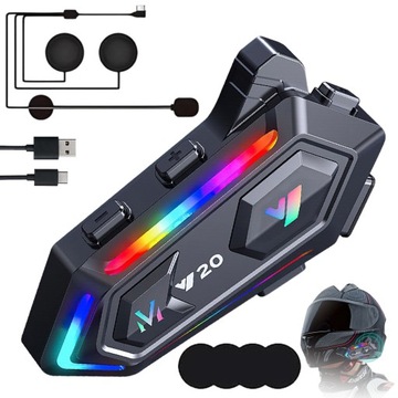 INTERKOM MOTOCYKLOWY BLUETOOTH DSP+CVC 5.3 HIFI SŁUCHAWKI WODOODPORNY