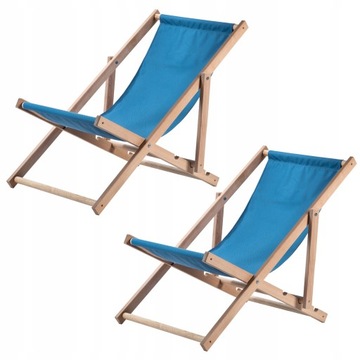 LEŻAK DREWNIANY PLAŻOWY SKŁADANY LEŻAKI 2szt
