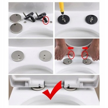 КОМПЛЕКТ ДЛЯ КРЕПЛЕНИЯ СИДЕНЬЯ ДЛЯ УНИТАЗА С КРУГЛЫМИ ПЕТЛЯМИ