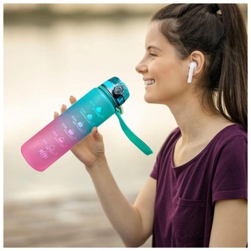 МОТИВАЦИОННАЯ БУТЫЛКА ДЛЯ ВОДЫ СПОРТИВНАЯ БУТЫЛКА С МЕРКОЙ ДЛЯ ФИТНЕС-ЗАЛОВ 1Л