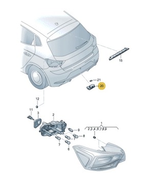 Новые светодиодные регистрационные фонари OE VW ARTEON T-ROC UP