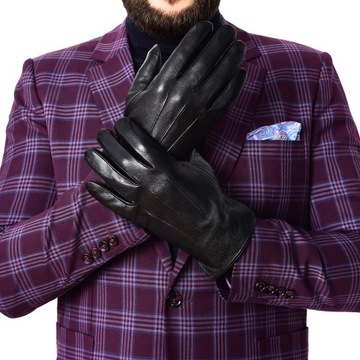 КОЖАНЫЕ ПЕРЧАТКИ МУЖСКИЕ, ЧЕРНЫЕ