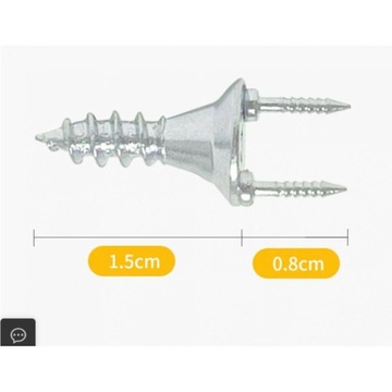 50 sztuk kołków drewnianych śrub dwugłowych ocynkowanych na 1,5 mm