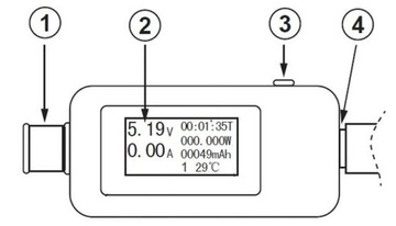 МЕТР, USB ТЕСТЕР, ВОЛЬТМЕТР 4-20В, АММЕТР 5А