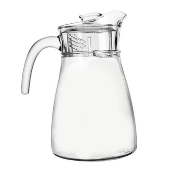 Стеклянный кувшин на унцию с крышкой и ручкой, ручная работа.