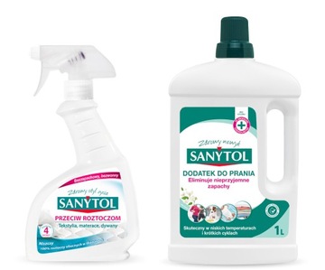 SANYTOL ZESTAW NA ROZTOCZA SPRAY+PŁYN DO PRANIA 1L