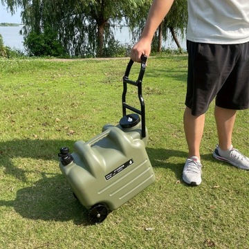 Wiadro na wodę o pojemności 7,4 galona/28 l z kółkami i drążkami, przenośne o dużej pojemności