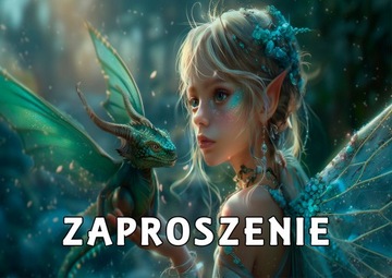Zaproszenia na urodziny dla dzieci urodzinowe wróżka baby dragon