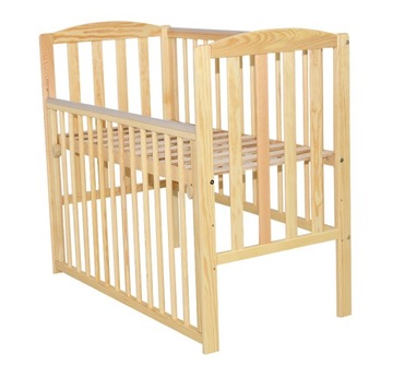 ŁÓŻECZKO Z OPUSZCZANYM BOKIEM 100X50 TOBIASZ -NAT