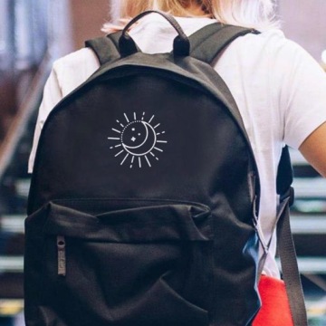 Минималистичный школьный рюкзак Black Sun and Moon Графика от польского продюсера