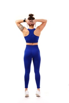 Damski komplet UniquYou Dark Blue L treningowy zestaw top legginsy HIT