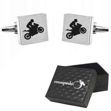 Spinki do mankietów z grawerem MOTOCYKLISTA