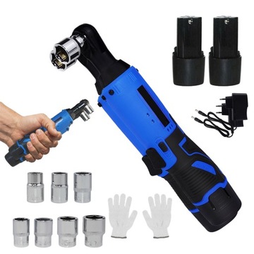 МОЩНЫЙ ЭЛЕКТРИЧЕСКИЙ АККУМУЛЯТОРНЫЙ КЛЮЧ С ТРЕЩОТКОЙ + 2 АККУМУЛЯТОРА 12 В