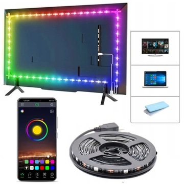 Taśma LED do Telewizora TV USB Aplikacja Bluetooth Podświetlenie RGB5050 5m