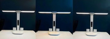 Настольная светодиодная лампа для детей, ЖК-органайзер, школьные часы, белый