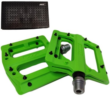 Pedały Rowerowe Platformowe HT PA12A - Green # Dirt Pump Track MTB
