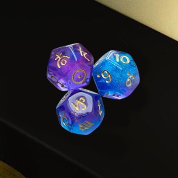 3x3x Kostki astrologiczne Kości wielościenne 12-stronne kości wielościenne