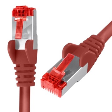 Kabel Komputerowy Skrętka Kat 6 S/FTP Czerwony 3m
